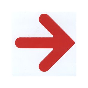 Rd pil - 57x57 mm selvklbende plast