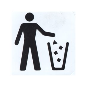 Affaldskurv - 57x57 mm selvklbende plast