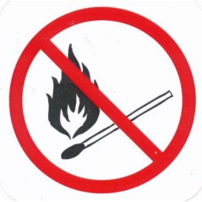 Ingen ild - 57x57 mm selvklbende plast