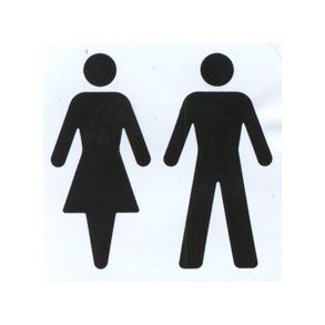 Herrer/damer - 57x57 mm selvklbende plast