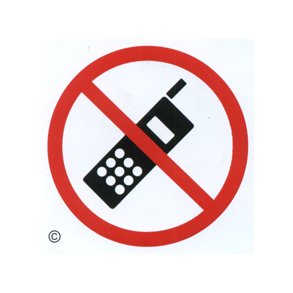 Mobiltelefon forbudt - 57x57 mm selvklbende plast