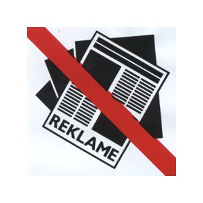 Ingen reklamer - 57x57 mm selvklbende plast