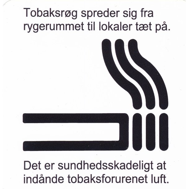 Tobaksrygning tilladt med tekst
