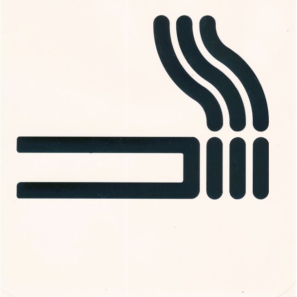 Tobaksrygning tilladt - 57x57 mm selvklbende plast