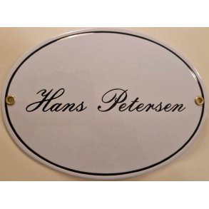 Individuelt d�rskilt i emalje 20x15 cm med en linie
