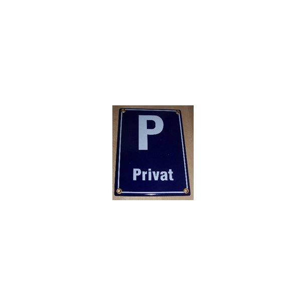 P-Privat - emaljeskilt 12x17 cm