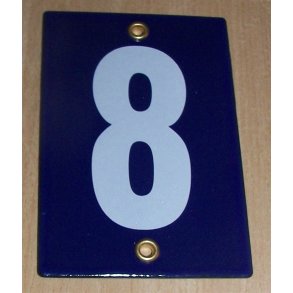 Husnummer i emalje, bl�t 8x12 cm