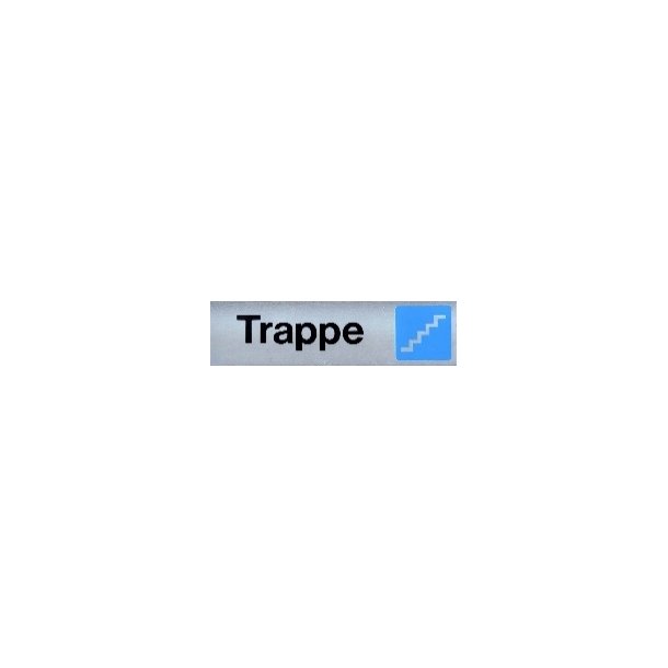 TRAPPE -  selvklbende skilt i aluminium  4,5x16,5  mm