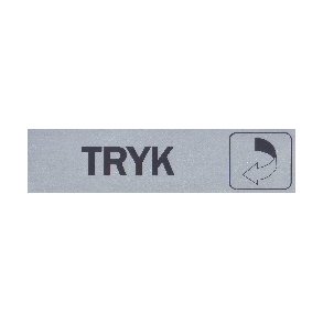 TRYK + PIL  selvkl�bende skilt i aluminium  4,5x16,5  mm