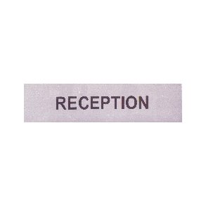 RECEPTION  selvkl�bende skilt i aluminium  4,5x16,5  mm