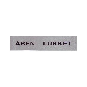�BEN/LUKKET  selvkl�bende skilt i aluminium  4,5x16,5  mm