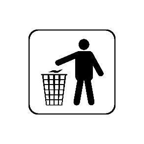 Affaldskurv - symbol 8x8 cm