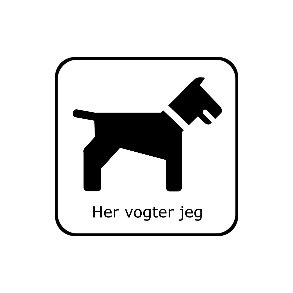 Her vogter jeg - symbol 8x8 cm
