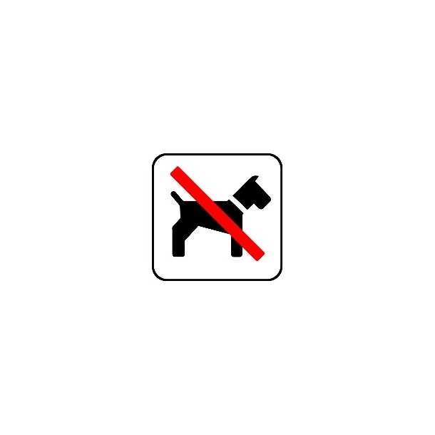 Hund forbudt - symbol 8x8 cm