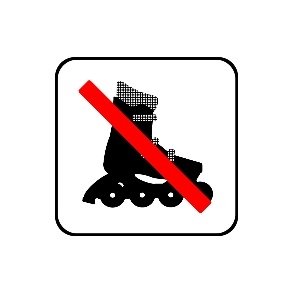 Rulleskjter forbudt - symbol 8x8 cm