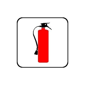 Pulverslukker - symbol 8x8 cm