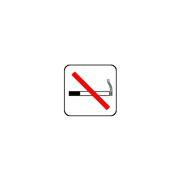 Rygning forbudt - symbol 8x8 cm