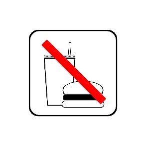 Ingen mad og drikke - symbol 8x8 cm