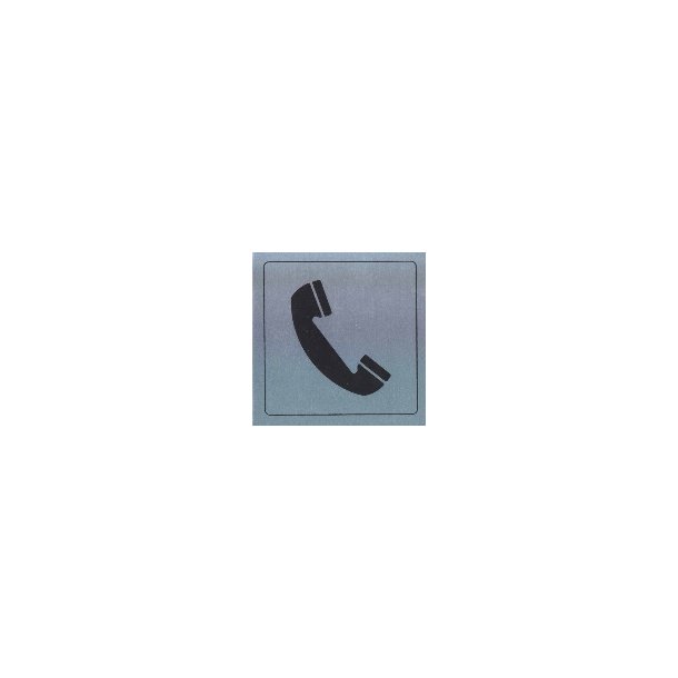 Telefonsymbol -  selvklbende skilt i aluminium 90x90 mm