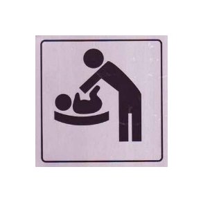 PUSLERUM -  selvklbende skilt i aluminium 14x14  mm