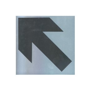 SKR  SORT PIL -  selvklbende skilt i aluminium 14x14  mm