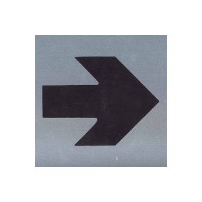 SORT PIL -  selvklbende skilt i aluminium 14x14  mm