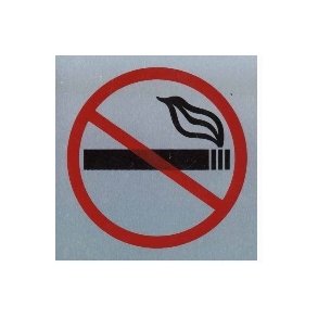 TOBAKSRYGNING FORBUDT-  selvklbende skilt i aluminium 14x14  mm
