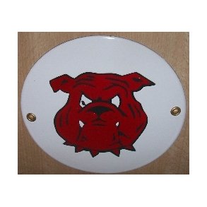 PAS P� HUND - ovalt emaljeskilt hvidt  �: 12 cm