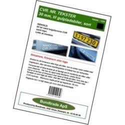 Tal-bogstavark - bogstavhjde:  30 mm selvklbende