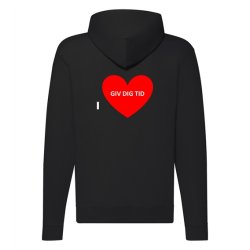 Hoodie med tryk -giv dig tid - rdt hjerte