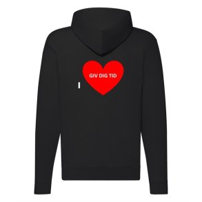 Hoodie med tryk -giv dig tid - rdt hjerte