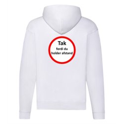 Hoodie med tryk - tak fordi du holder afstand