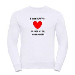 Sweatshirt med tryk HOLD AFSTAND - rundt mrke