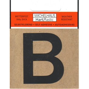 B - selvklbende bogstav  SORT 50 mm 