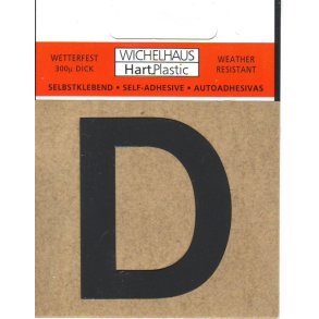 D - selvklbende bogstav  SORT 30 mm
