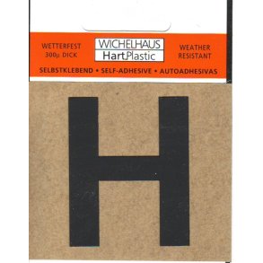 H - selvklbende bogstav  SORT 30 mm