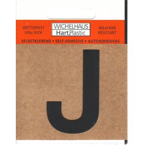J - selvklbende bogstav  SORT 30 mm