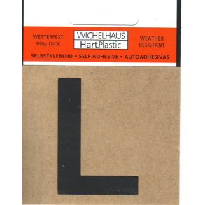 L - selvklbende bogstav  SORT 30 mm