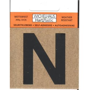 N - selvklbende bogstav  SORT 30 mm