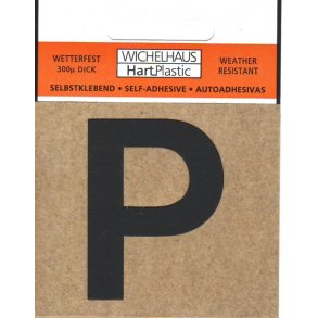 P - selvklbende bogstav  SORT 30 mm
