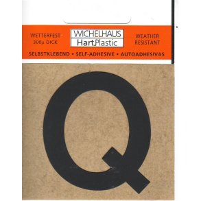 Q - selvklbende bogstav  SORT 30 mm