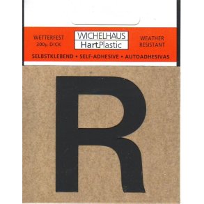 R - selvklbende bogstav  SORT 30 mm