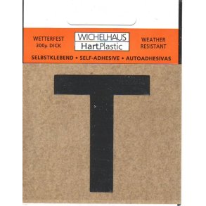 T - selvklbende bogstav  SORT 30 mm