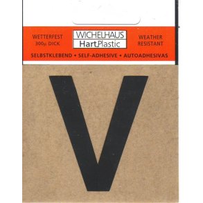 V - selvklbende bogstav  SORT 30 mm