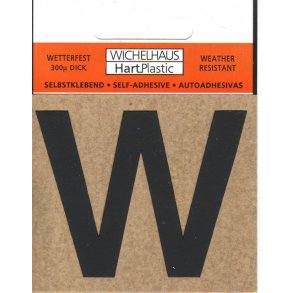 W- selvklbende bogstav  SORT 30 mm