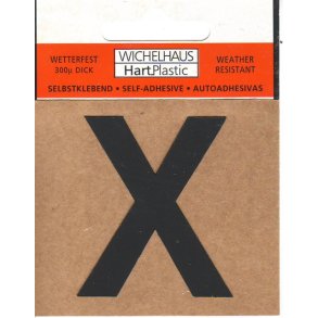 X- selvklbende bogstav  SORT 30 mm