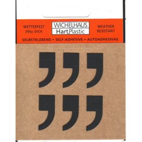 Komma - selvklbende bogstav  SORT 50 mm 