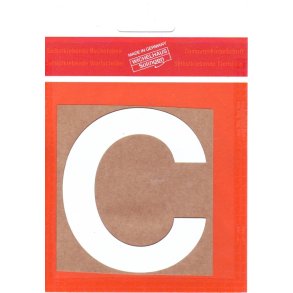 C -   Selvklbende bogstav  HVID 50 MM