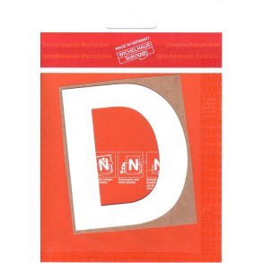 D -   Selvklbende bogstav  HVID 50 MM