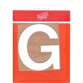 G -   Selvklbende bogstav  HVID 50 MM